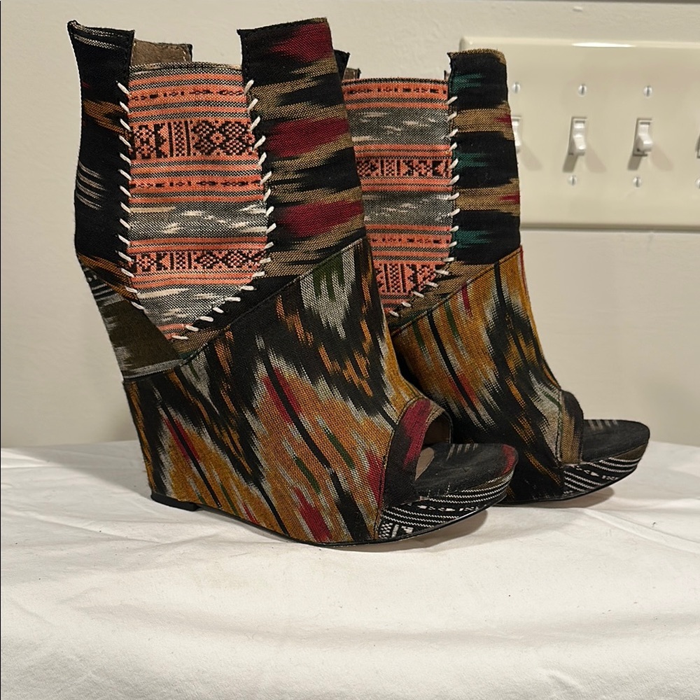 Julian Louie X Aldo Open Toe Wedge Booties!